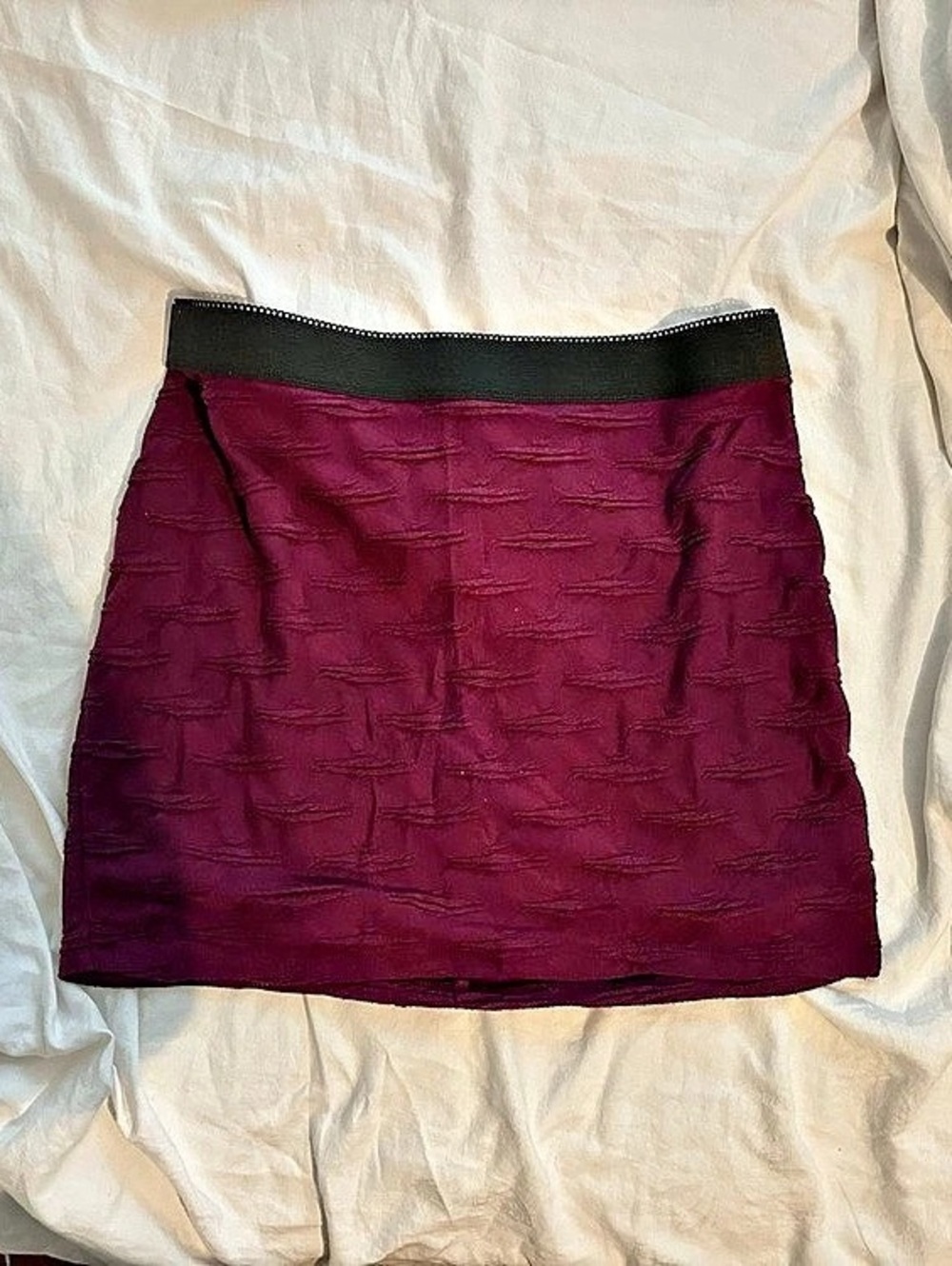 Textured Mini Skirt Purple